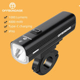 OFFBONDAGE Bicycle Light 1000Lumen Bike Headlight Power Bank Flashlight Handlebar USB Charging MTB Road Highlight - Pogo Cycles