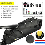 Rhinowalk Bike Saddle Bag Waterproof MTB Road Bicycle 13L Large Capacity Cycling Bag Foldabe Tail Rear Bag Trunk Accessories - Pogo Cycles